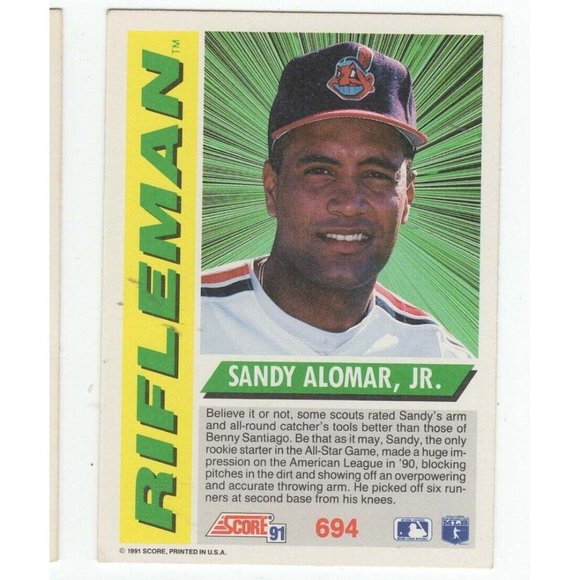 1991 Score U.S.A Printed Ken Griffey Jr. & Sandy Alomar, Jr. Baseball Cards - Picture 4 of 8